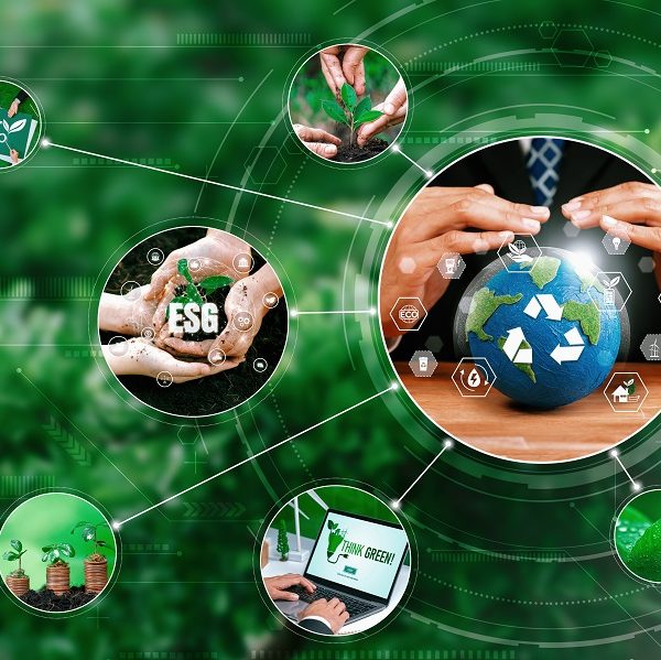 Green business ESG management tool to save world future concept model case idea to deal with bio carbon waste cycle data for better day of city life while building jobs, money, LCA tax and profit .