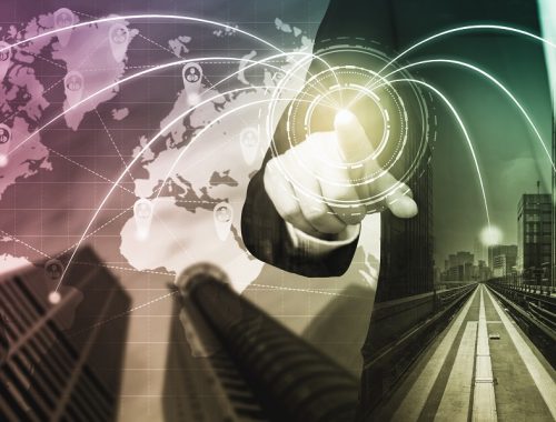 The modern creative communication and internet network connect i